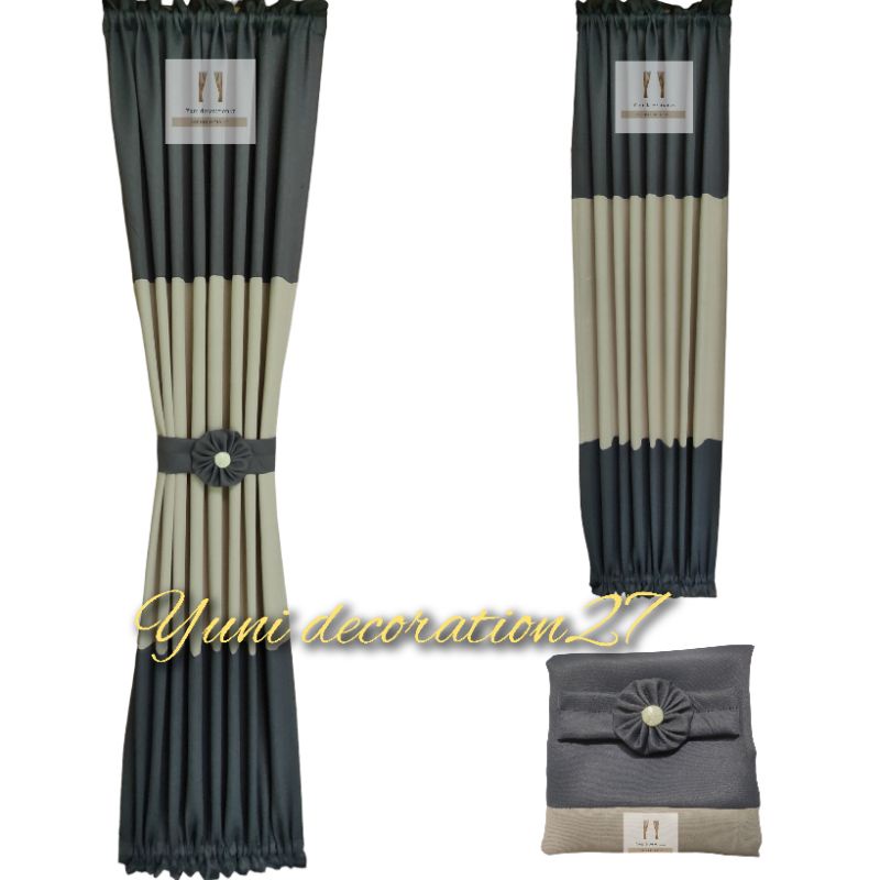 gorden kupu kupu blackout ikat vita jendela minimalis kombinasi  2 warna