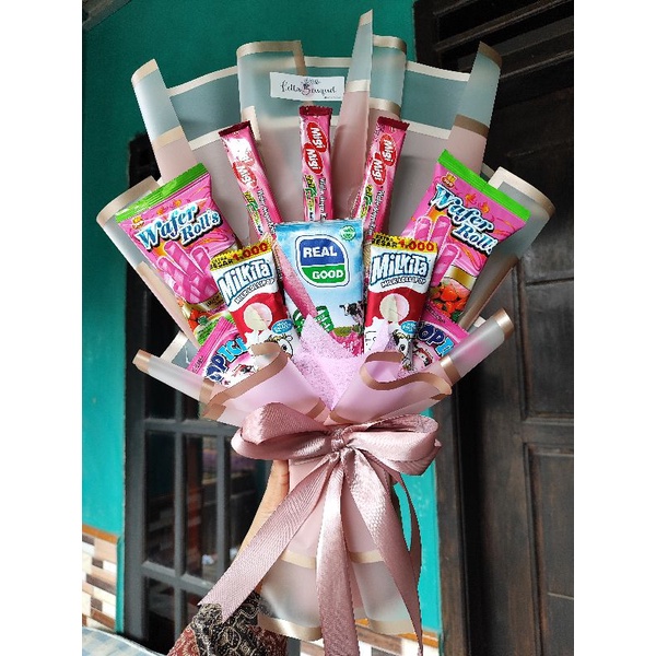 

Letta - buket snack pink | pink snack bouquet | bucket jajan warna pink