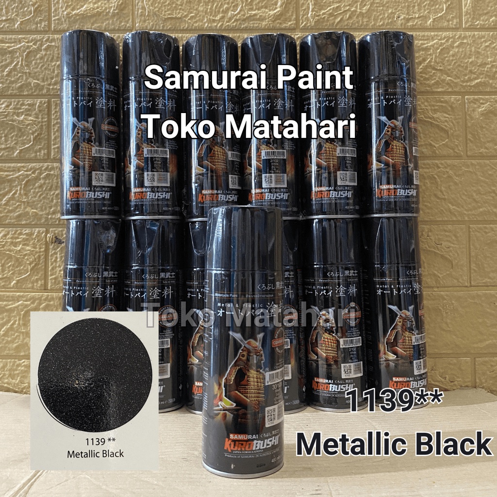 Samurai 1139** Metallic Black Hitam Metalik Cat Semprot Samurai Kurobushi