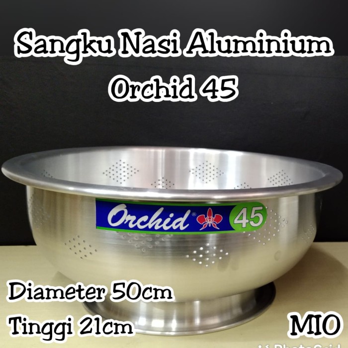 ✅Original Sangku Nasi Aluminium Orchid 45 Sangku Nasi Bakul Nasi Orchid 45Cm Terbaru