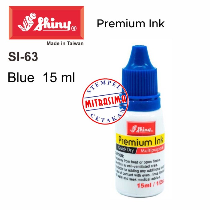 

Asli Shiny Si-63 ( Tinta Premium Permanen Warna Biru Si 63 Tipe Si63 ) Ready Stock