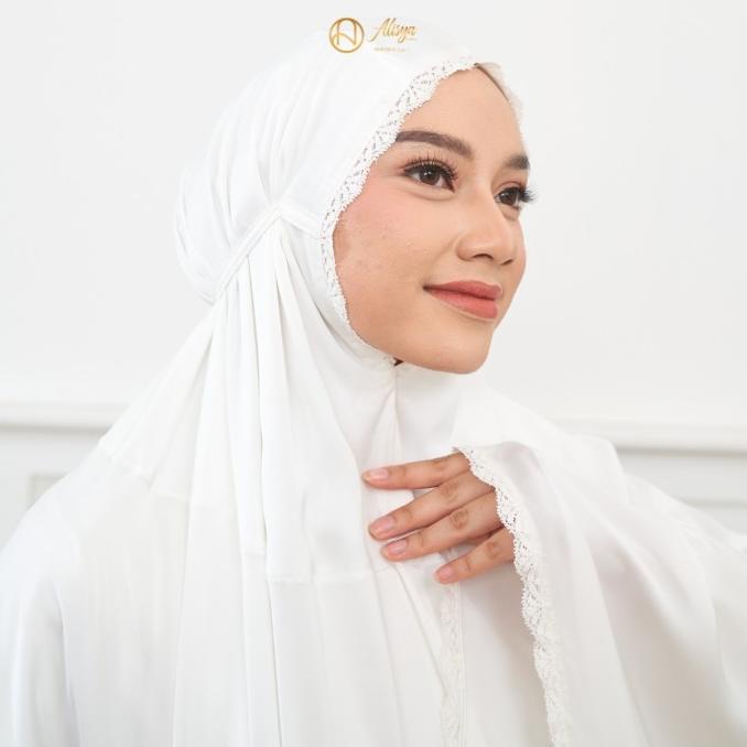 Mukena Premium Silk MP Putih Series (Mukena Dewasa) Alisya by Olive