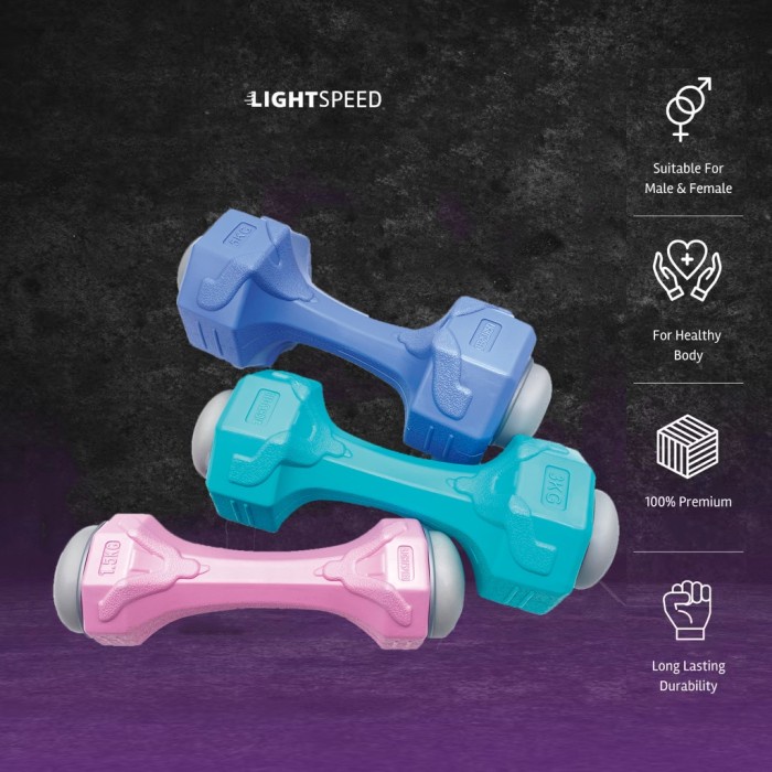 LIGHTSPEED Dumbell 5Kg, 3Kg, Dan 1,5Kg / Barbel Mini / Barbel Wanita