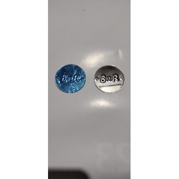 plat logo bulat bnr silver dua pieces original bnr