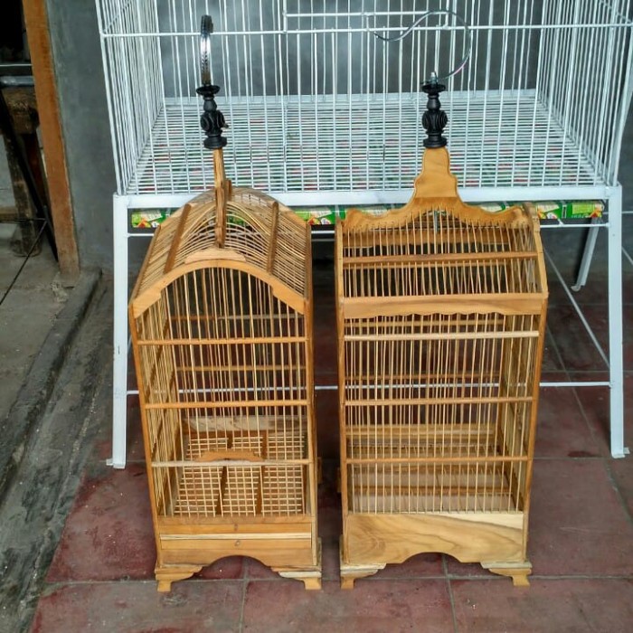 Promo Kandang Burung Kotak Kecil Mentahan Kayu Jati P26 Cm Xl 23 Cm Ful Set