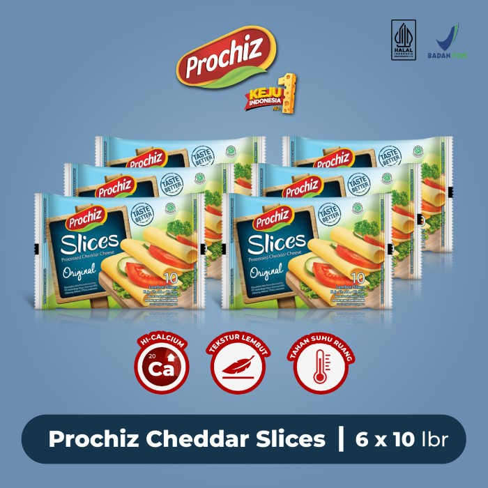 

Terbaru Keju Prochiz Slice Cheddar 10'S Paket 6 Pcs Promo Terlaris