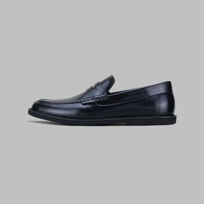 Promo Artap Footwear - Sepatu Pria Kulit Asli - Loafers Full Black