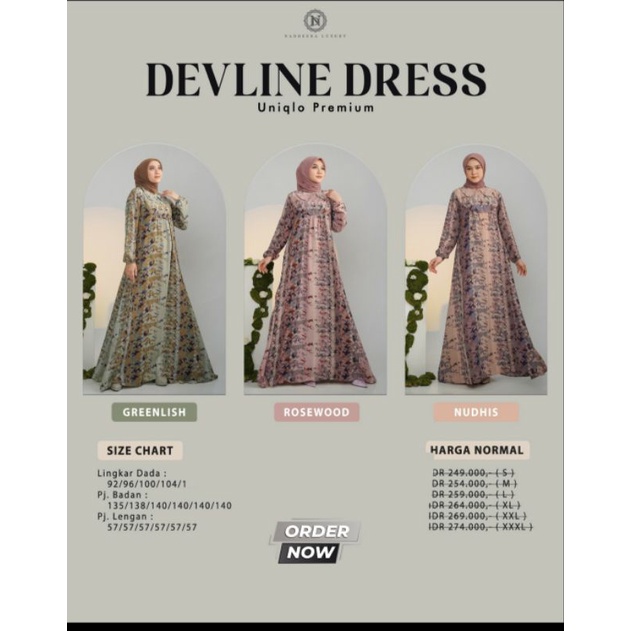 DEVLINE DRESS BY NADHEERA LUXURY / DRESS NADHEERA LUXURY