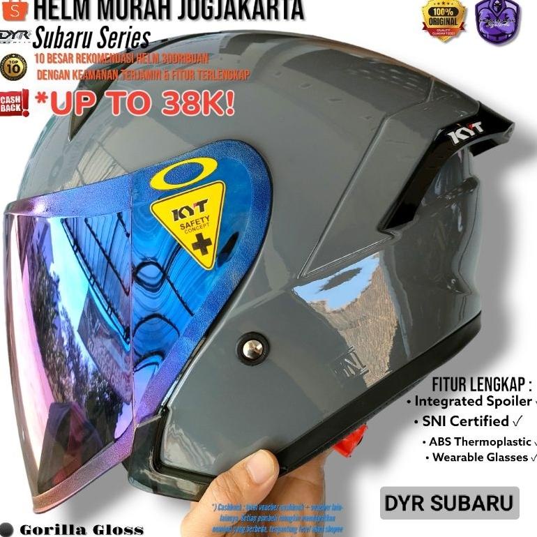 [BISA COD] HELM HALF FACE DYR SUBARU PAKET GANTENG MODEL KYT NFJ + SPOILER + STIKER