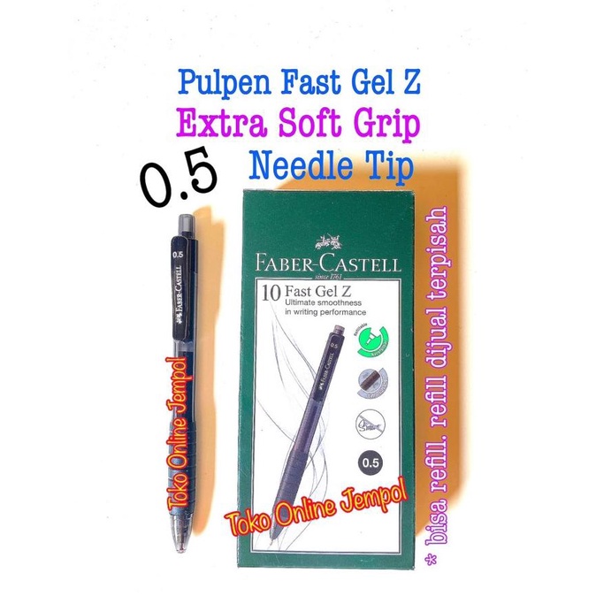 

Pulpen 0.5 Hitam Fast Gel Z Faber Castel Smooth Needle Pen ATK1490FC