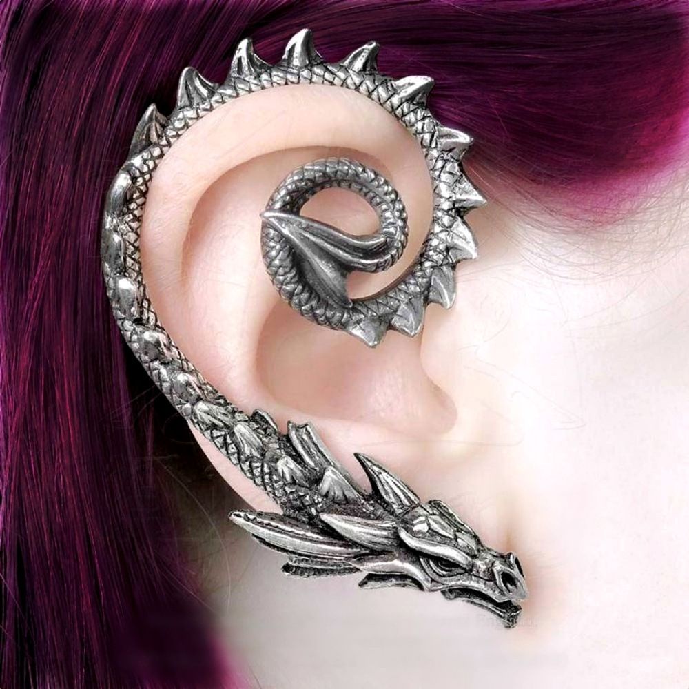 Anting-Anting Tindik Telinga Naga Terbang Antik Punk