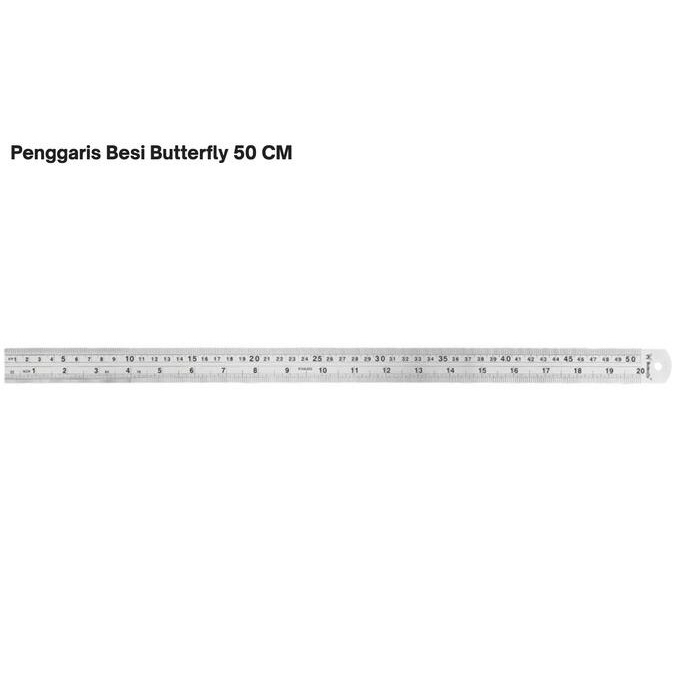 

BESI 50cm Penggaris Butterfly Stainless Steel Ruler Mistar ATK1534BF