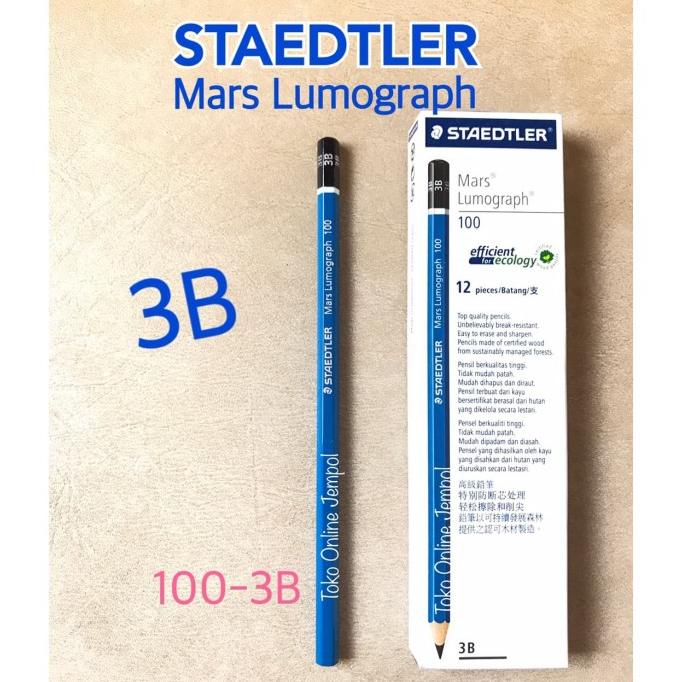 

ATK0713ST biru 3B Mars Lumograph 100-3B 104095 Pensil Staedtler Sketch