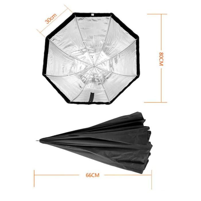 Taffstudio Payung Octagon Softbox Reflektor 80Cm Flash Speedlight