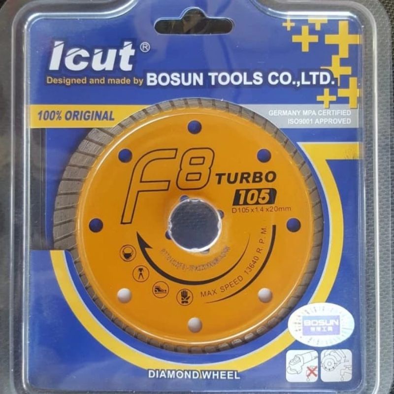 MATA GERENDA POTONG GRANIT KERAMIK 4 " BOSUN F8 DIAMOND WHEEL 4" ICUT BOSUN F8 PISAU GRANIT BOSUN F 