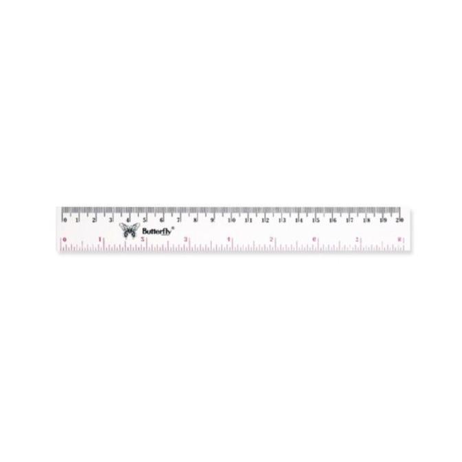 

20cm Penggaris Butterfly Plastik Plastic Acrylic Ruler Mistar ATK1478B