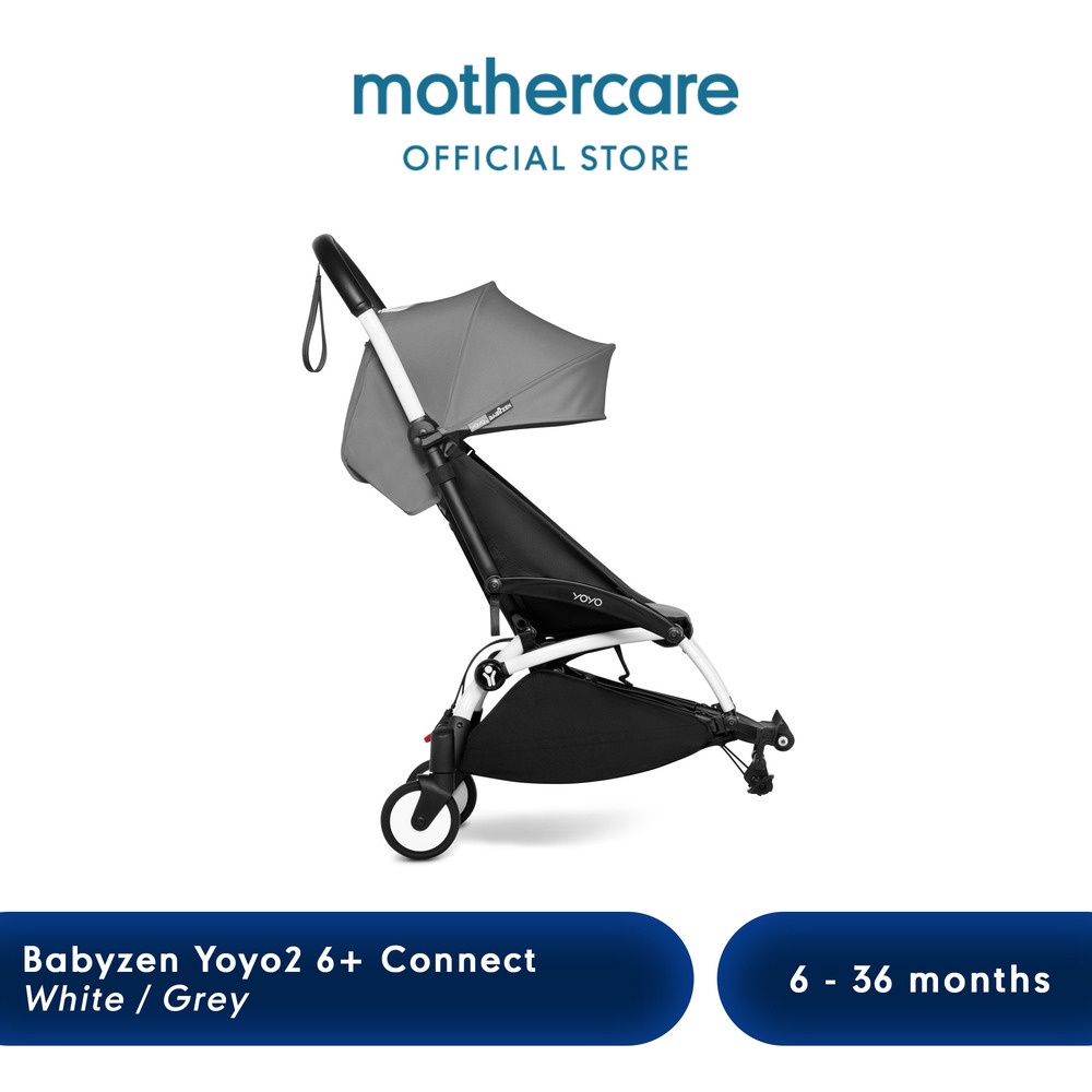 Stokke Complete Connect Babyzen YOYO² Stroller 6+ White/Grey - Stroller Sambungan (Putih/Abu-Abu)