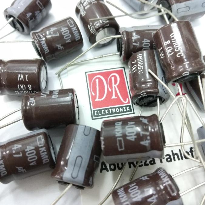 Diskon Capasitor Kapasitor Elco 4,7uf 400v 4,7 4.7 uf mikro 400 volt 400volt dre3 Kualitas Baik