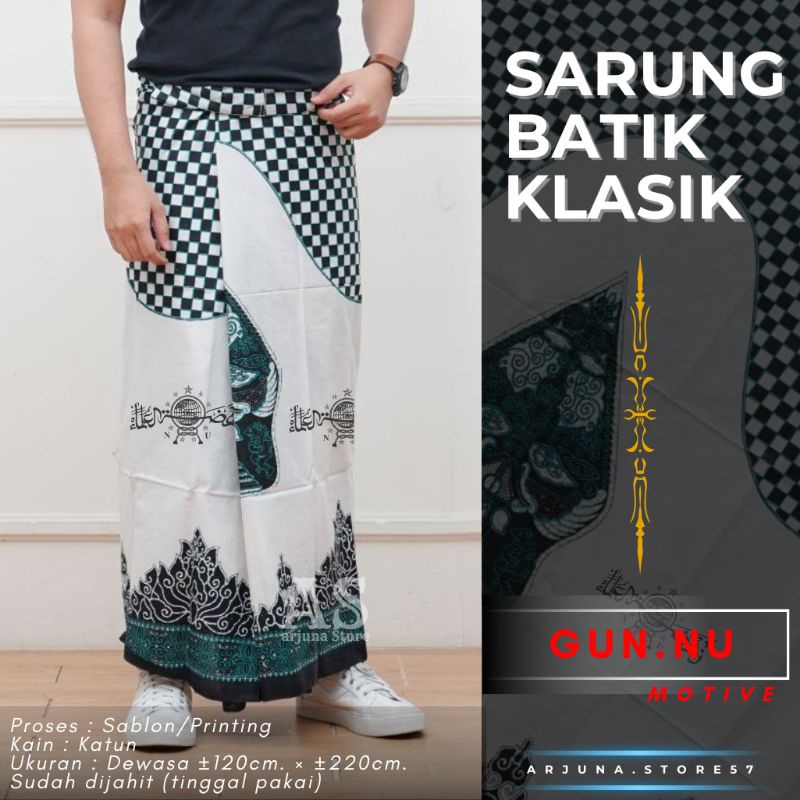 Sarung Batik Gunungan NU Sarung Batik Gunungan Wayang Pria Dewasa Kain Katun.