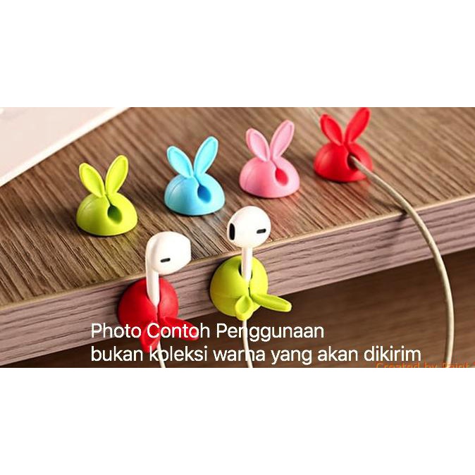 

HP6MN ECER isi3 Penjepit Kabel Rabbit Lem 3M Miniso Cable Clip Kelinci
