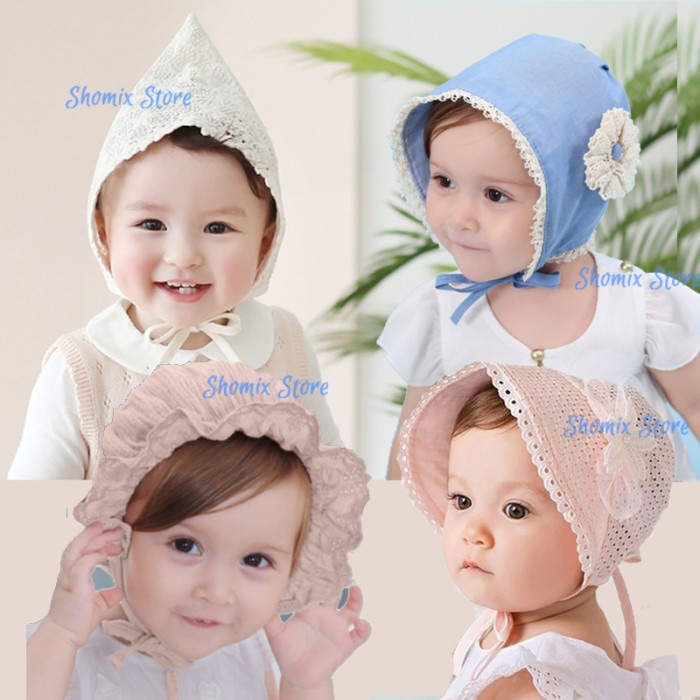 Bonnet Hat Topi Anak Bayi Noni Perempuan Bando