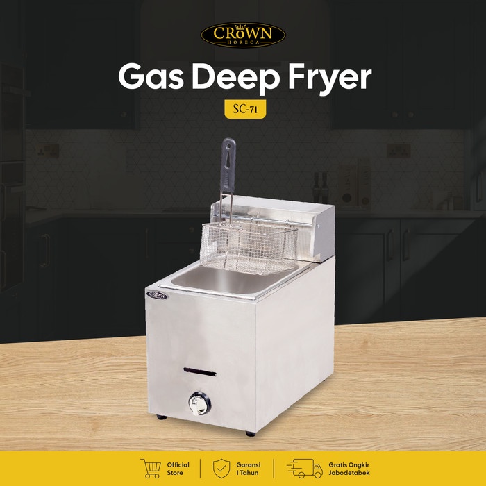 Promo Gas Deep Fryer Sc-71 Crown Horeca