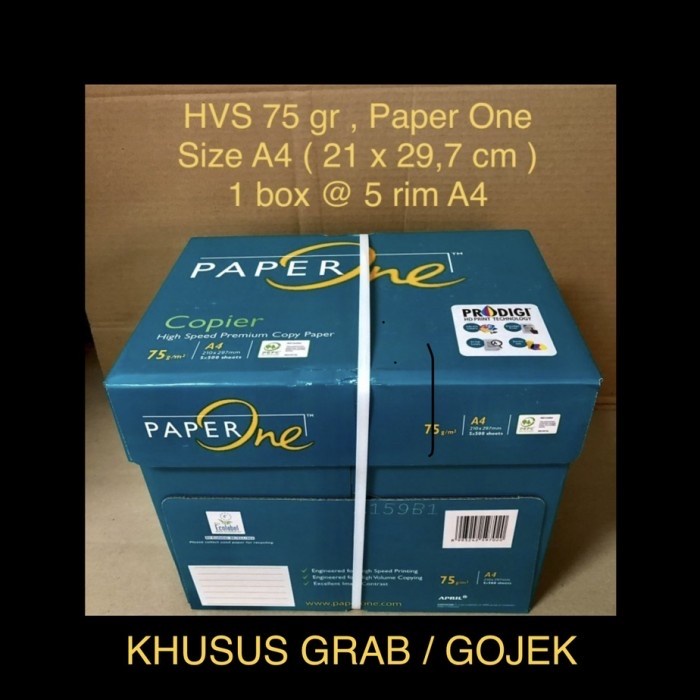 

Promo Hvs A4 75 Gr Paper One ( Box ) Khusus Grab / Gojek