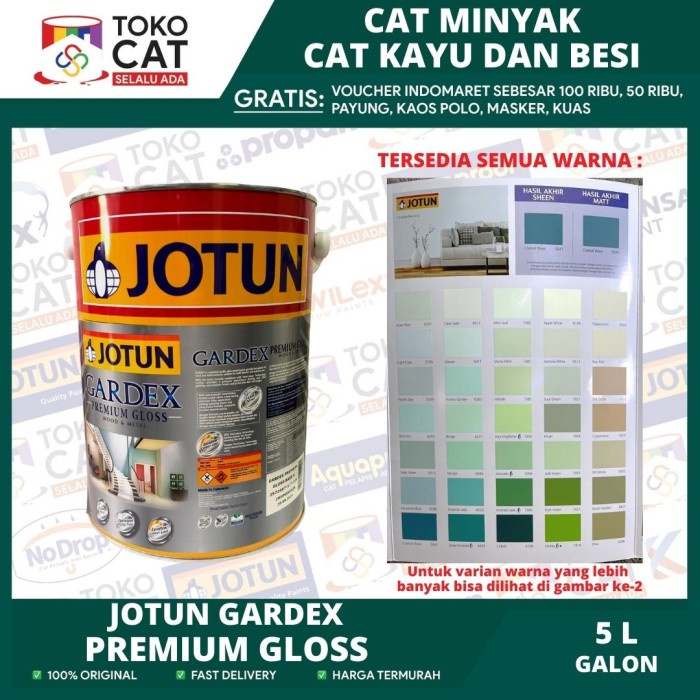 Cat Kayu & Besi JOTUN GARDEX Premium Gloss Putih / Tinting 5 Liter Galon //Cat Minyak Kayu Dan Besi 