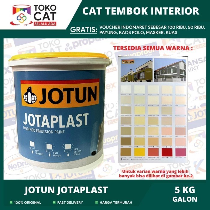 Cat Tembok Interior Jotun Jotaplast Tinting (Bisa Request Warna) 5 Kg Galon // Cat Tembok Dalam // C