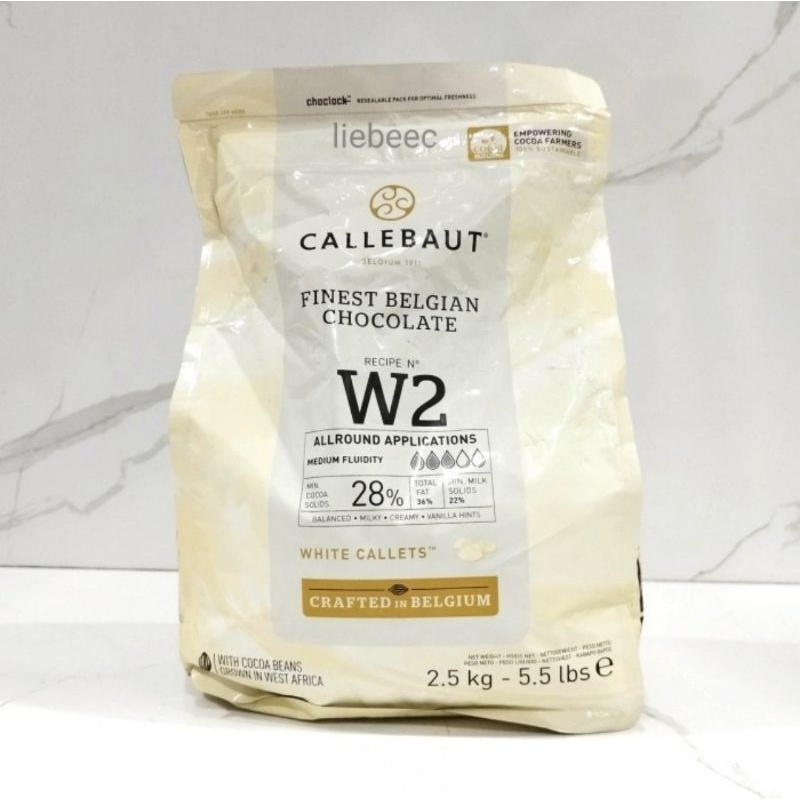 

Cokelat Couverture Callebaut W2 500 Gr White Chocolate 28% 500Gr