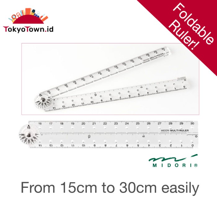

Promo Midori Multi Ruler 15Cm To 30Cm Transparent Foldable #Kokuyo