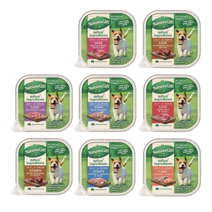 natures gift wet dog food makanan basah gourmet wet dog food tray