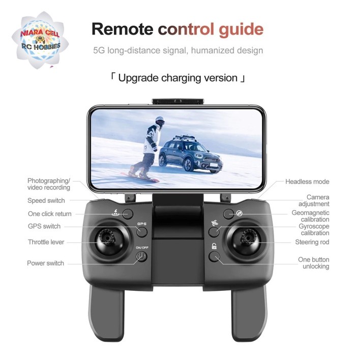 Drone Gps Jg99 Kamera Fullhd Optical Flow Brushless Stabil Bisa Rth