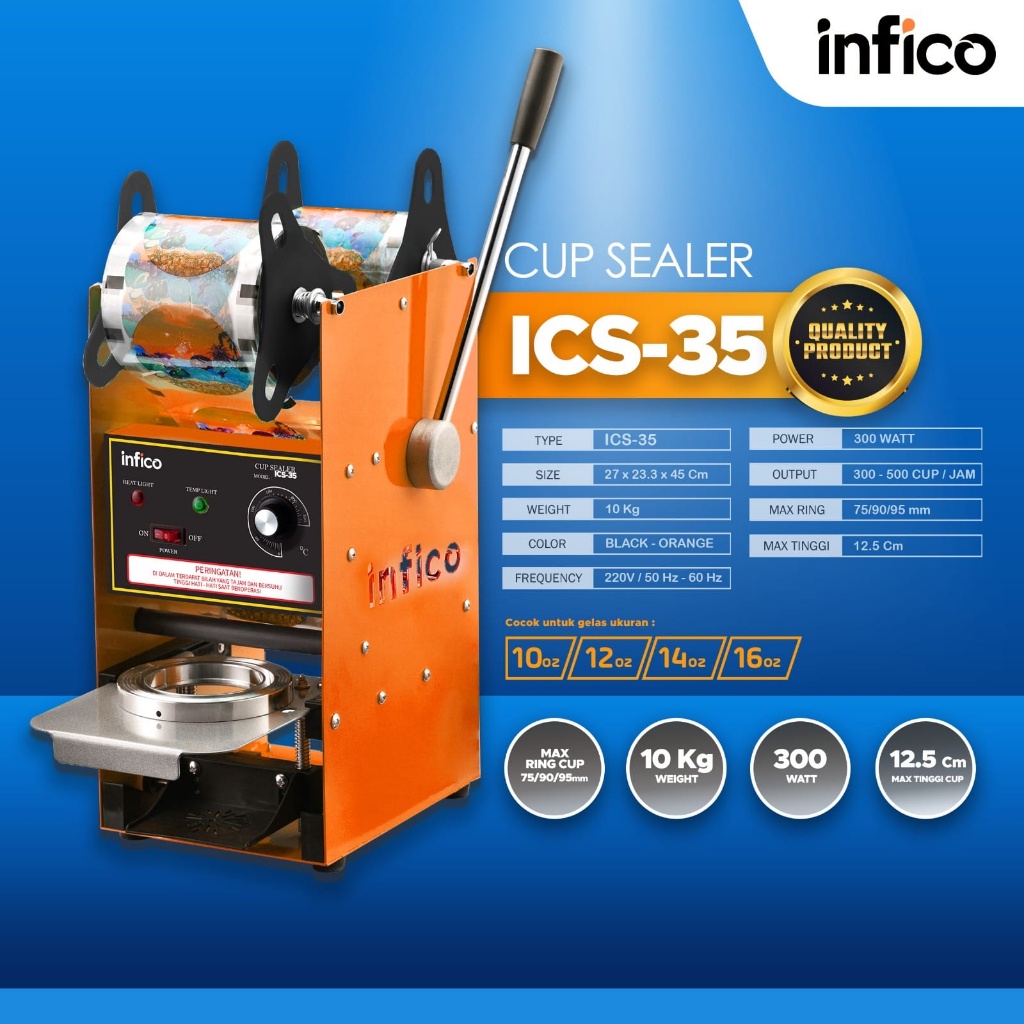 ALAT PRESS GELAS PLASTIK CUP SEALER C35 MESIN PRES MINUMAN