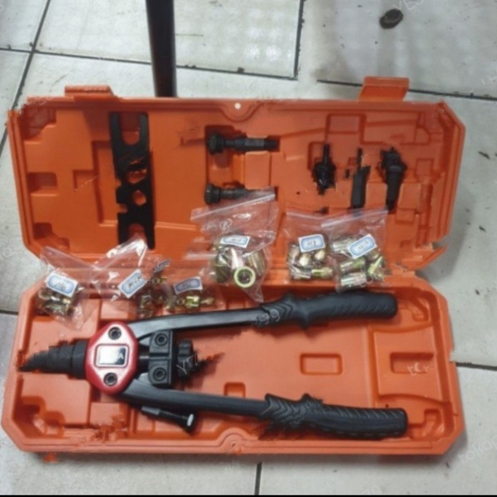 Tang Paku Rivet Hand Nuts Gun With 60 Pcs Nut Hand Riverter Tang Rivet Original 100% Dan Terpercaya