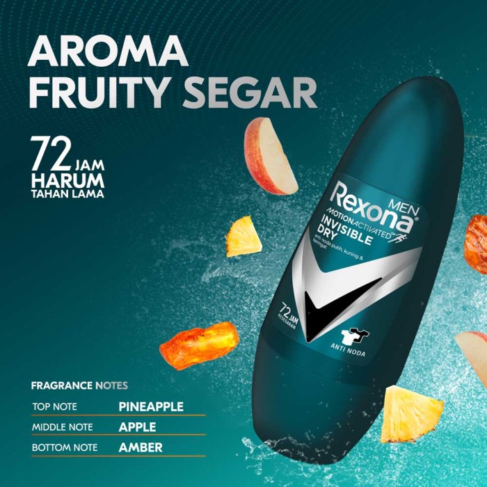 Terbaru Rexona Men Deodorant Roll On Invisible Dry 45Ml - Deodorant Pria