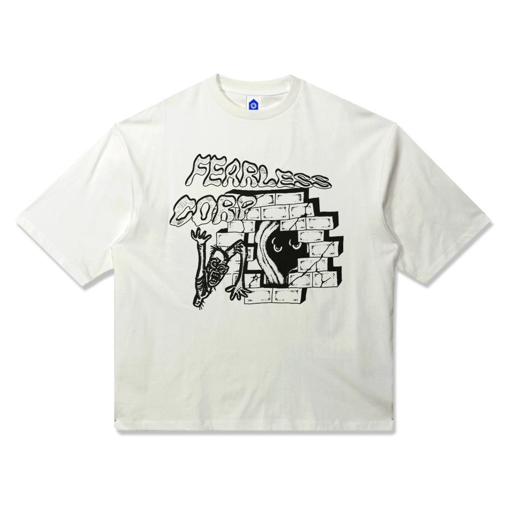 Fearless Studio Boxy Tshirt Oversized  - Embarrassed White Kaos Boxy Oversize Putih