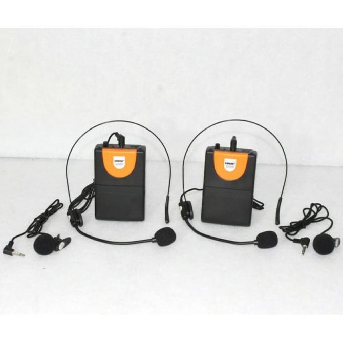 Mic Wireless Uhf 2 Set Mic Bando, Jepit (Clip On) Shure Ulx-801