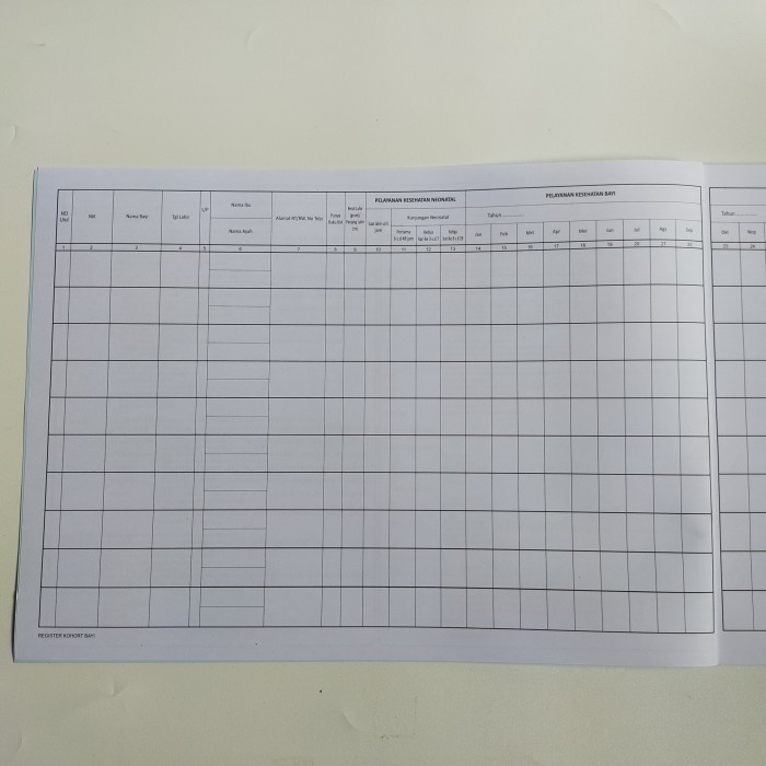 Buku Register Kohort Bayi