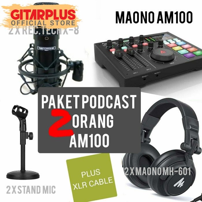 PAKET PODCAST 2 MAONOCASTER MAONO AM100 PLUS MIC