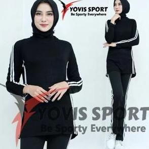 Stelan Senam Wanita Muslim Jumbo Setelan Baju Olahraga Zumba Aerobic