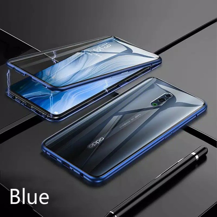 Double Glass Oppo Reno 10X Zoom / A15 Magnetic Case Kaca Depan Magnet
