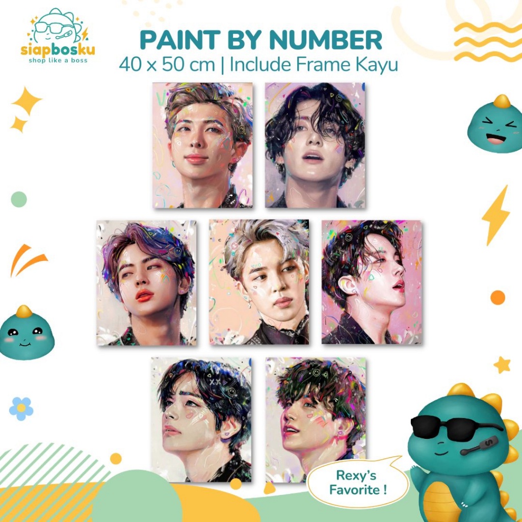 

Paint By Number 40X50 Cm Aesthetic Bts Kanvas Painting Kit With Frame Siap Lukis