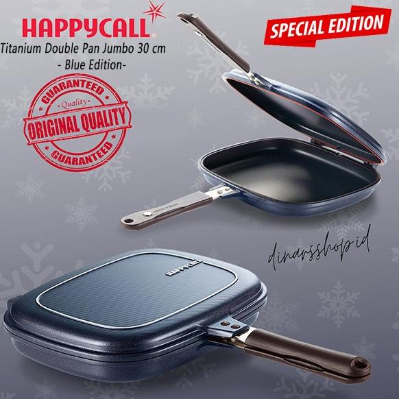 HAPPY CALL ASLI TITANIUM JUMBO BLUE 30CM|HAPPY CALL DOUBLE PAN GRILL