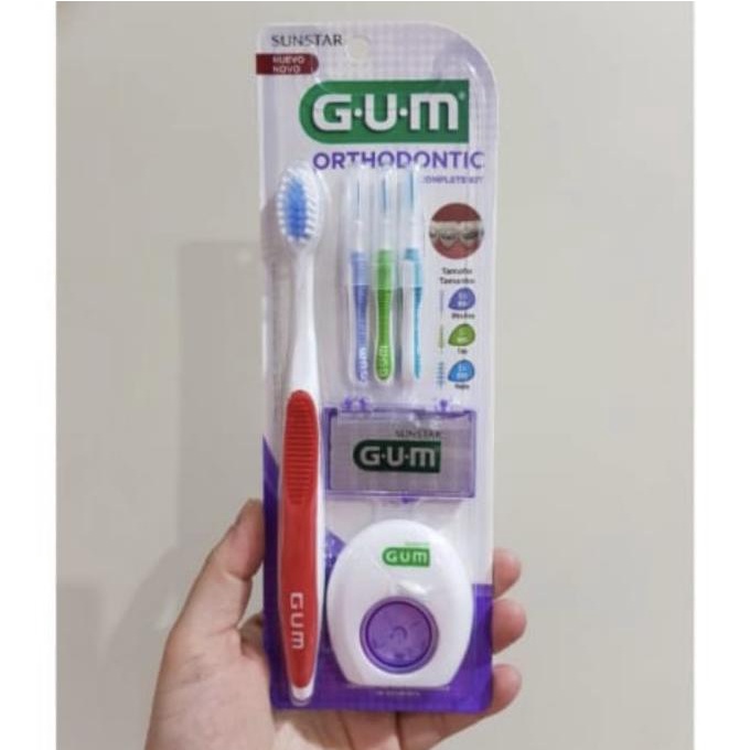 Gum ortho Orthodontic Kit.. sikat+wax+interdental+dental floss