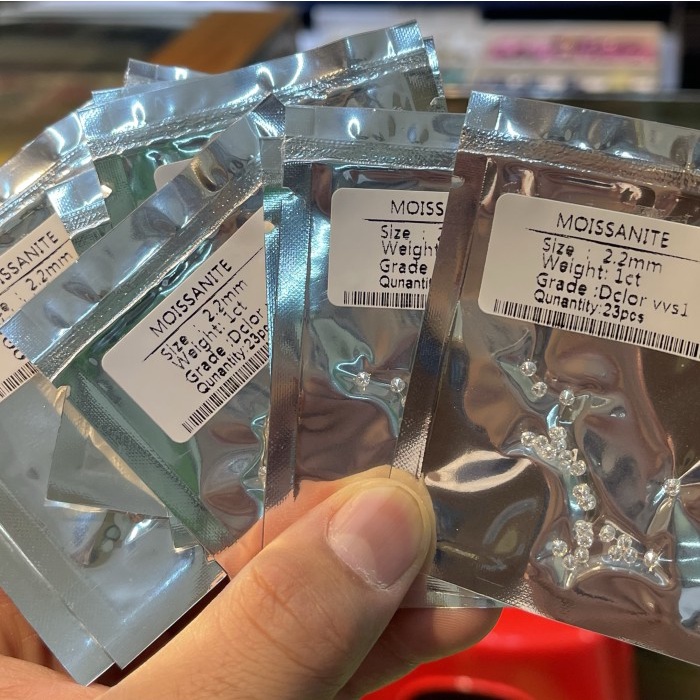 [Baru] Moissanite Diamond 2.2Mm Isi 23Pcs Tabur D Vss1 Berlian Moissanite Berkualitas