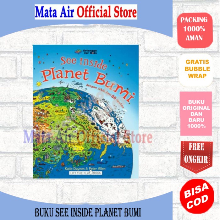 [New Ori] See Inside Atlas Planet Bumi Lift The Flat - Erlangga For Kids Terbatas