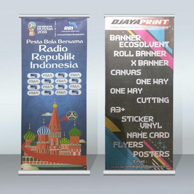 

Roll Up Bannerukuran 69x160 bahan Albatros