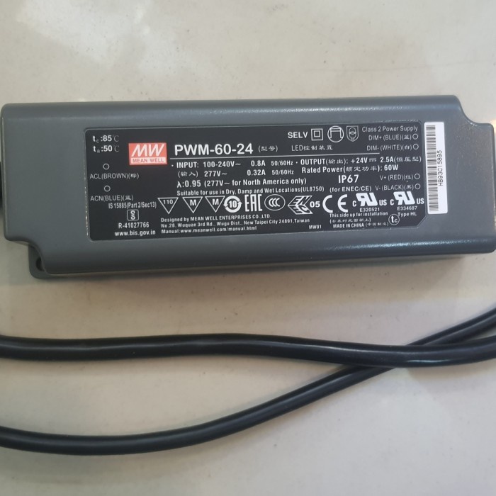 [New] Power Supply Meanwell 24V Pwm 60-24V Dimmable Terbaru