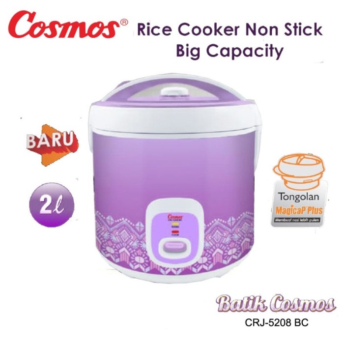 [New Ori] Cosmos Crj 5208 Bc . Magic Com Rice Cooker 2 Liter . Baru  Bergaransi Terbatas